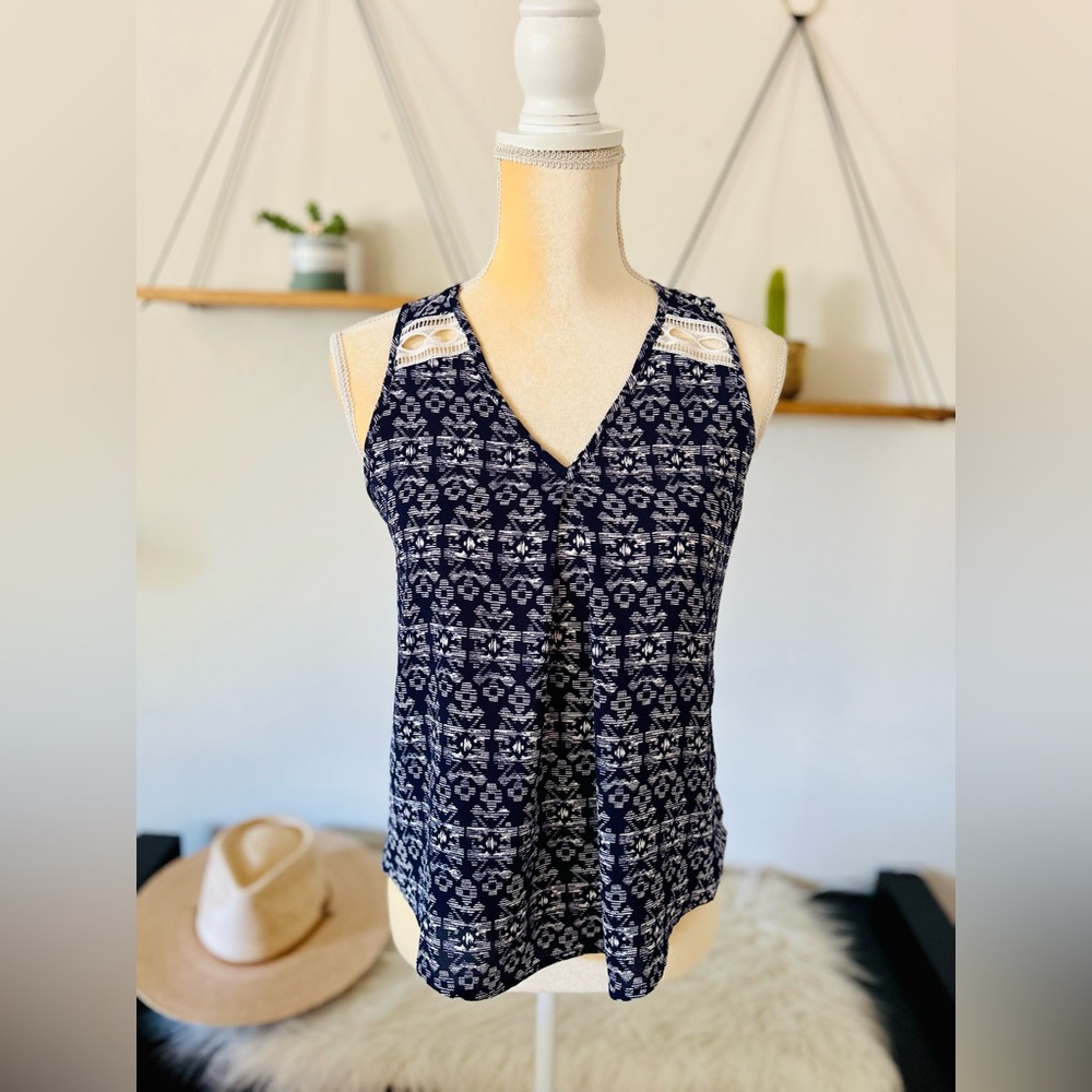 Navy sleeveless top